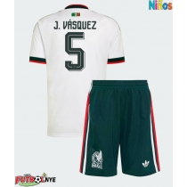 Camiseta México Johan Vasquez #5 Visitante Equipación para niños Mundial 2026 manga corta (+ pantalones cortos)